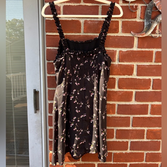 Lulus In The Garden Black Floral Print Skater Dress - Size L - Picture 10 of 10